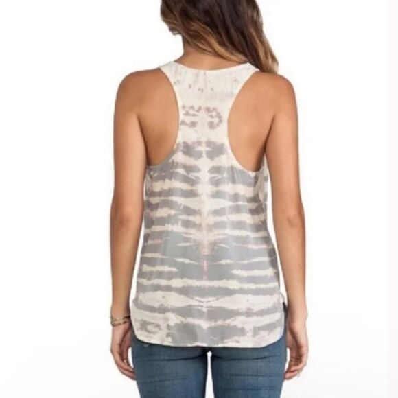 Gypsy O5 Global Village Tie dye Silk Racer back tank top- size Small - Picture 2 of 8